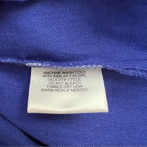 JACLYN SMITH Women’s Button Blouse Sz XXL Cobalt Blue 3/4 Sleeves Convert - Picture 8 of 12